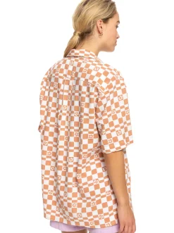 Aloha Sunset Check - Kurzarmliges Hemd Fur Frauen><noscript><img width=