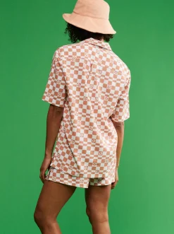 Aloha Sunset Check - Kurzarmliges Hemd Fur Frauen><noscript><img width=