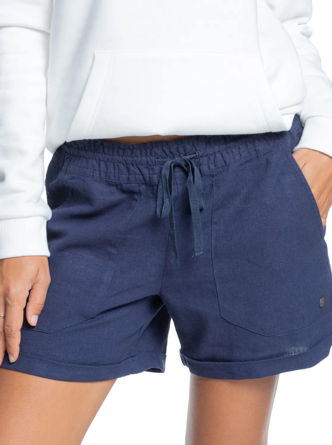 Another Kiss - Leinen Shorts Fur Frauen>Roxy Cheap