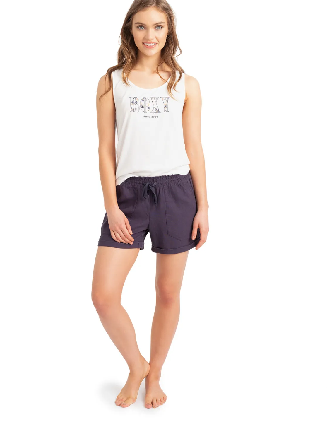 Another Kiss - Leinen Shorts Fur Frauen>Roxy Cheap
