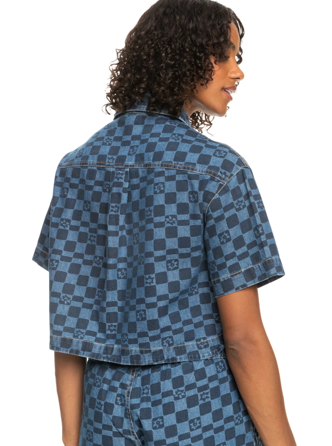 Blue Wave Club Printed - Kurzarm-Jeanshemd Fur Frauen>Roxy Hot