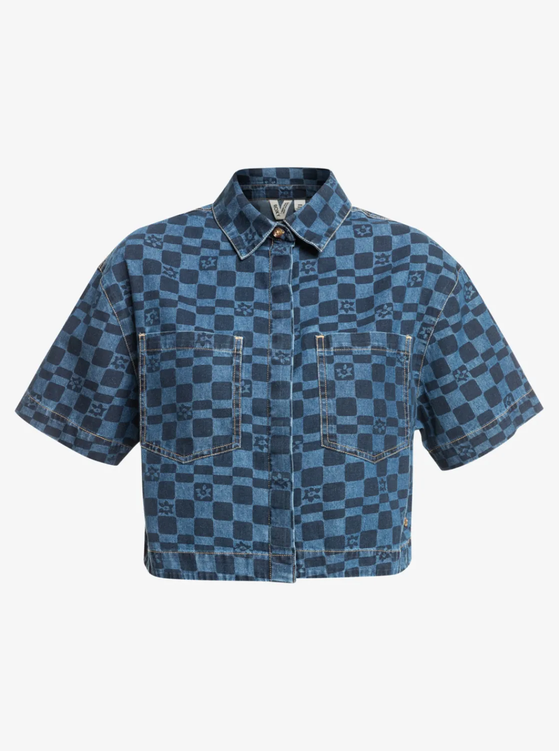Blue Wave Club Printed - Kurzarm-Jeanshemd Fur Frauen>Roxy Hot