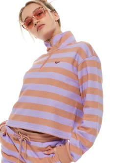 Carefree Vibe - Sweatshirt Mit Halbem Reisverschluss Fur Frauen><noscript><img width=