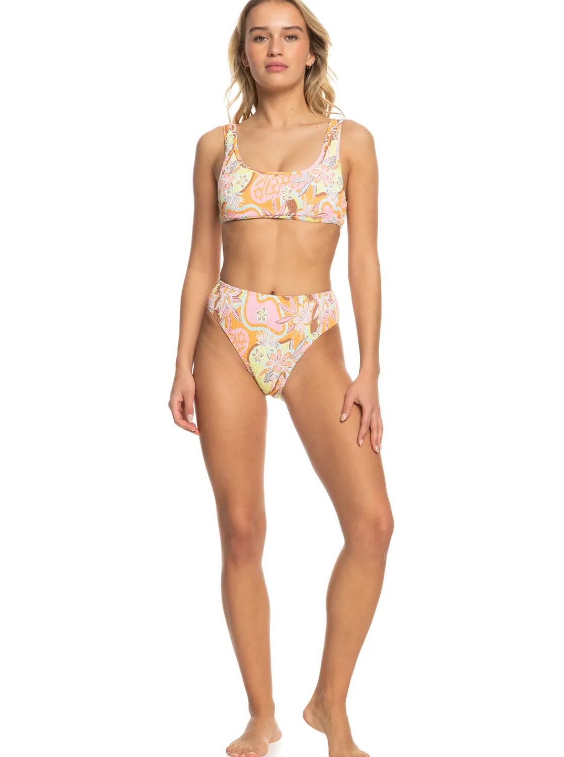 Floraldelic - Bikiniunterteil Mit Hohem Bund Fur Frauen>Roxy Cheap