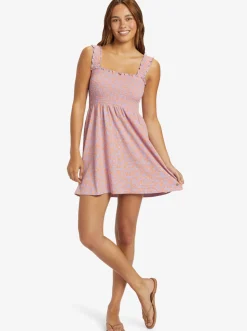 Hanging 10 - Schulterfreies Gesmoktes Kleid Fur Frauen><noscript><img width=