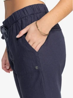 On The Seashore - Cargo Hose Aus Leinen Fur Frauen><noscript><img width=