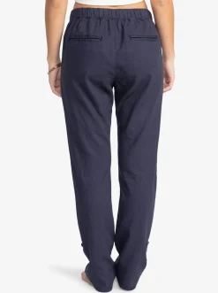 On The Seashore - Cargo Hose Aus Leinen Fur Frauen><noscript><img width=