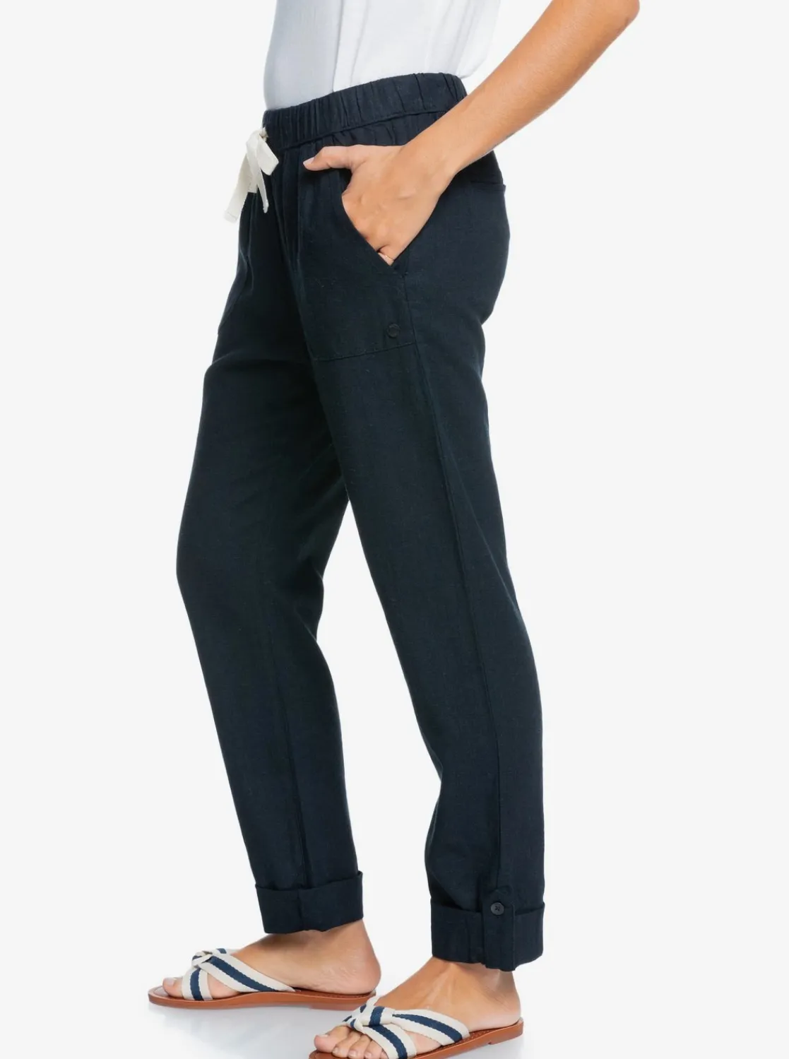 On The Seashore - Cargo Hose Aus Leinen Fur Frauen>Roxy Best Sale