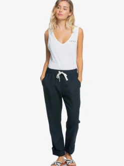 On The Seashore - Cargo Hose Aus Leinen Fur Frauen><noscript><img width=