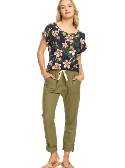 On The Seashore - Cargo Hose Aus Leinen Fur Frauen><noscript><img width=