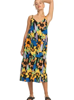 Waiting Line Printed - Midikleid Fur Frauen><noscript><img width=