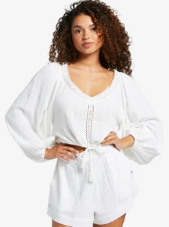 What A Vibe - Crop Top Mit Langen Armeln Fur Frauen><noscript><img width=